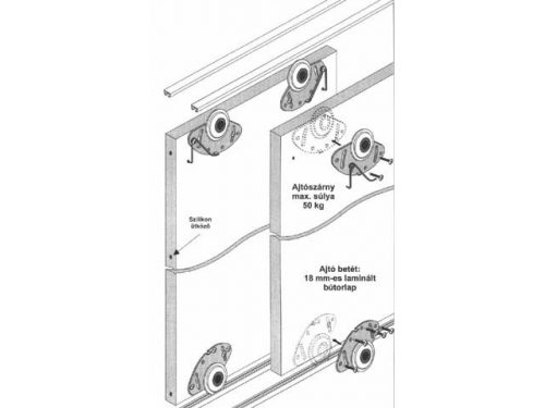 Smart 2 tolóajtószerelvény teherbírás: 50kg alumínium