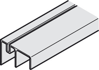 400.52.955 alsó sín dupla Slido F-Line 3500mm eloxált alumínium