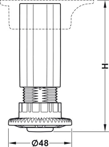 Axilo szekrényláb 150mm 637.45.333 