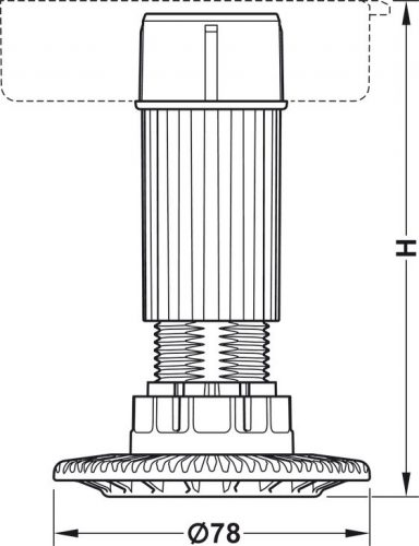 Axilo szekrényláb 150mm 637.76.355 